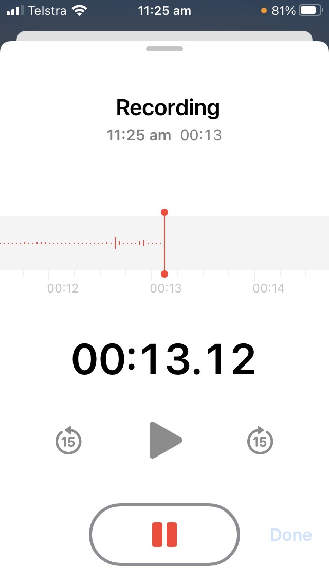 recording audio on an iPhone through the Voice Memo App