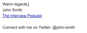 add podcast link to email signature