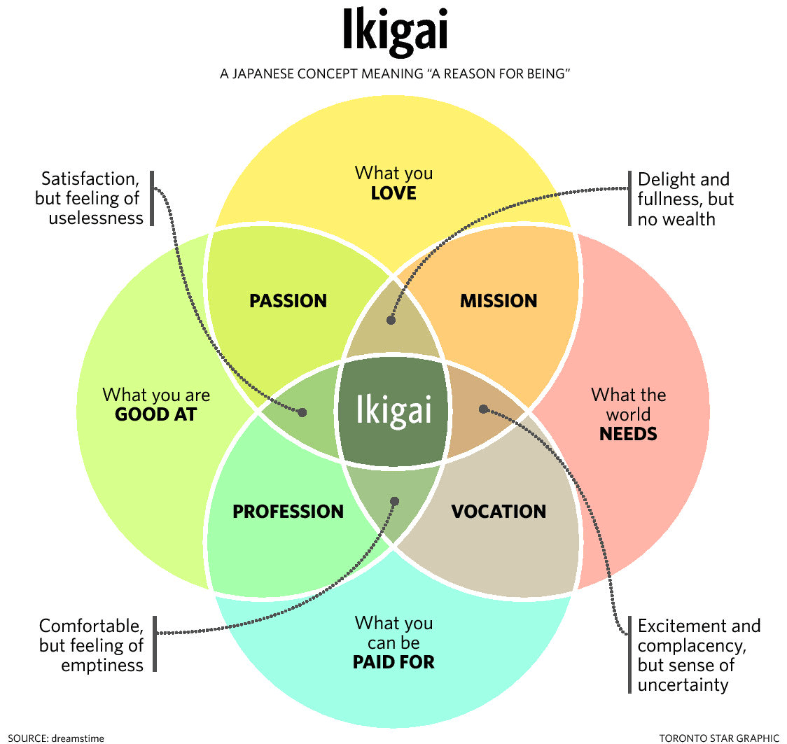 ikigai visual for video podcast topics
