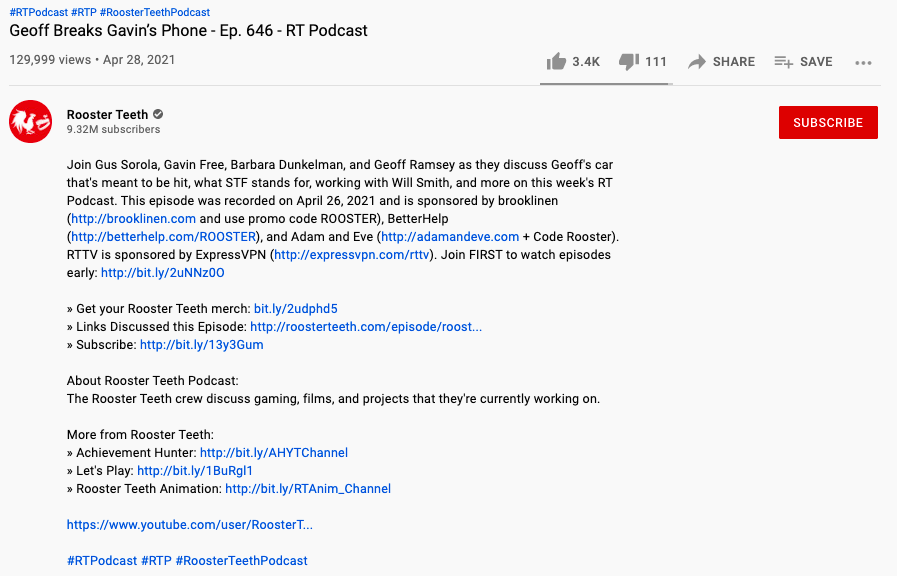 youtube podcast description and show notes