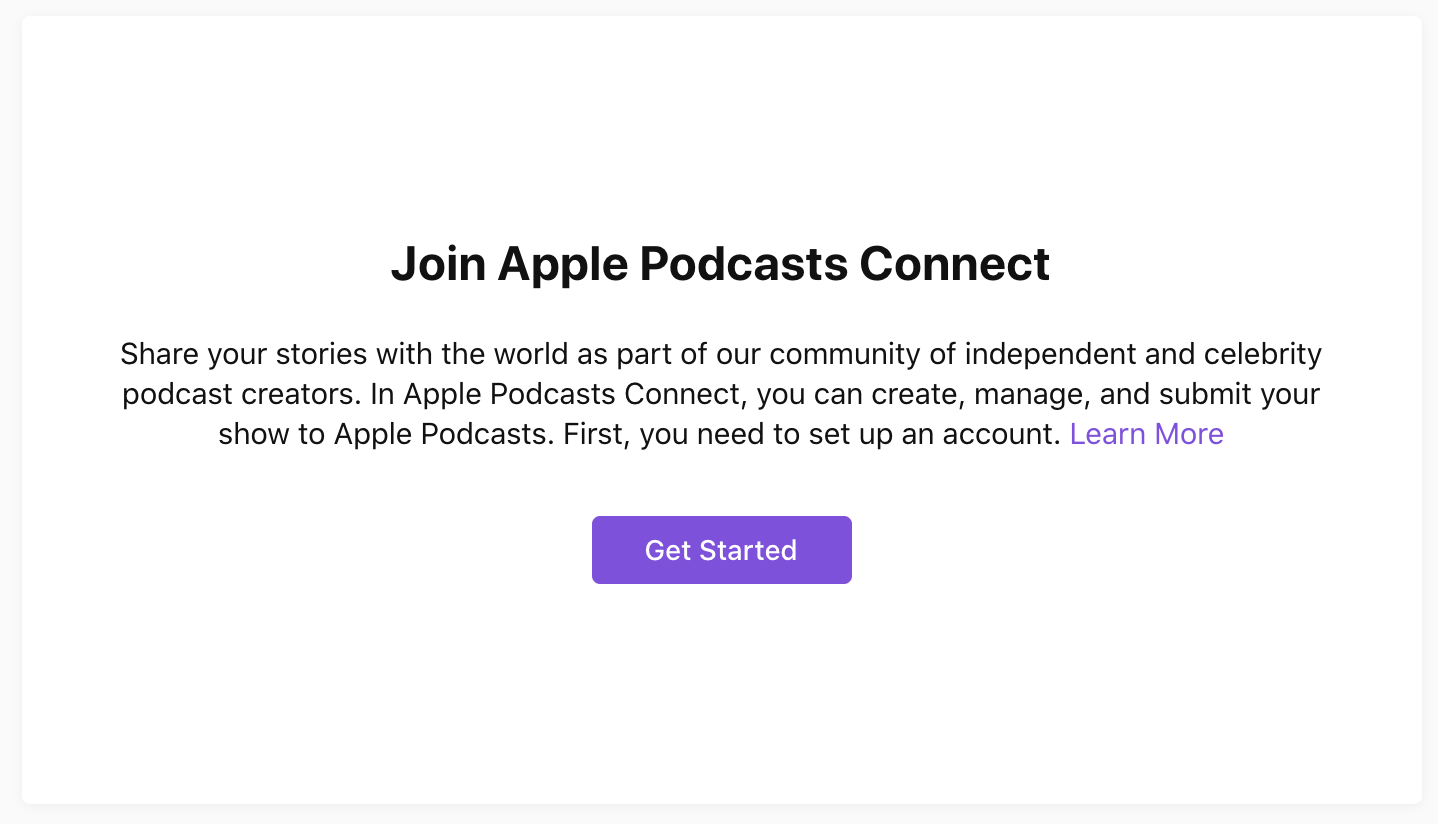Join Apple Podcasts Connect