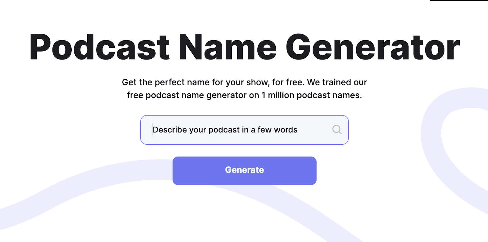 Riverside's podcast name generator