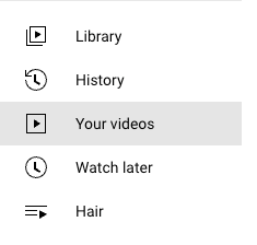 Your videos button on YouTube.