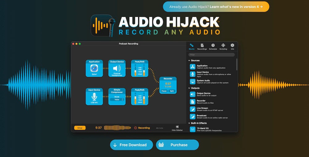 Audio Hijack audio recording software