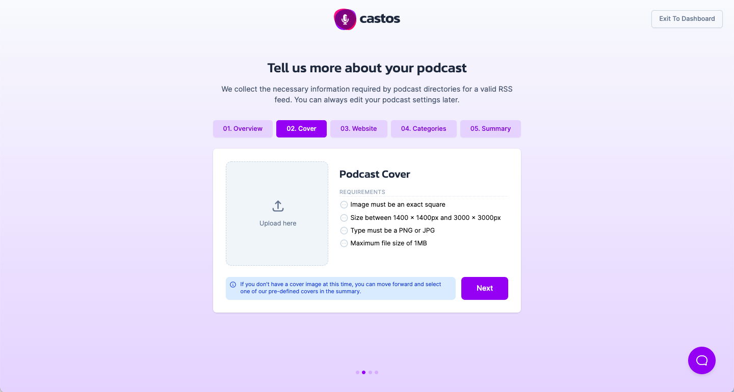 Adding in a podcast cover on castos