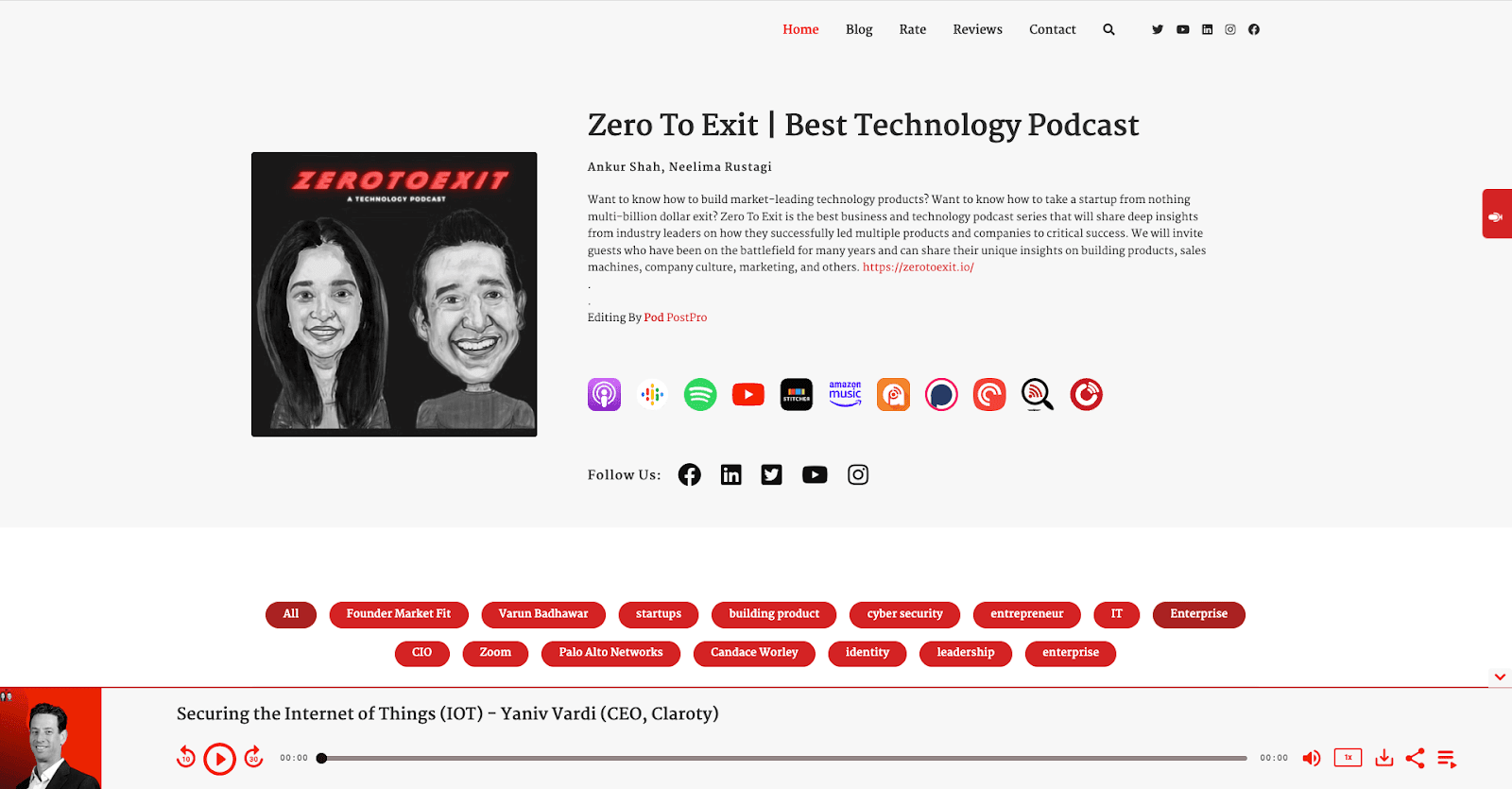 Zero to Exit podcast website