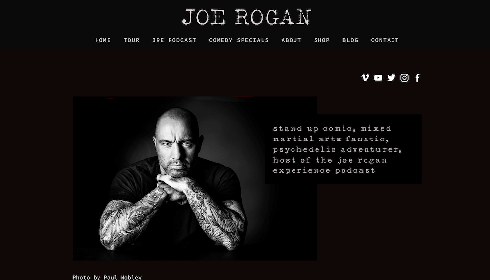 Joe Rogan podcast website