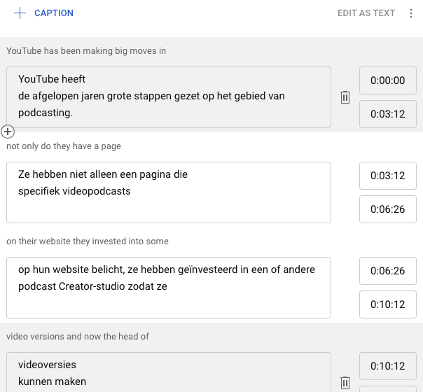 YouTube's automated caption translations