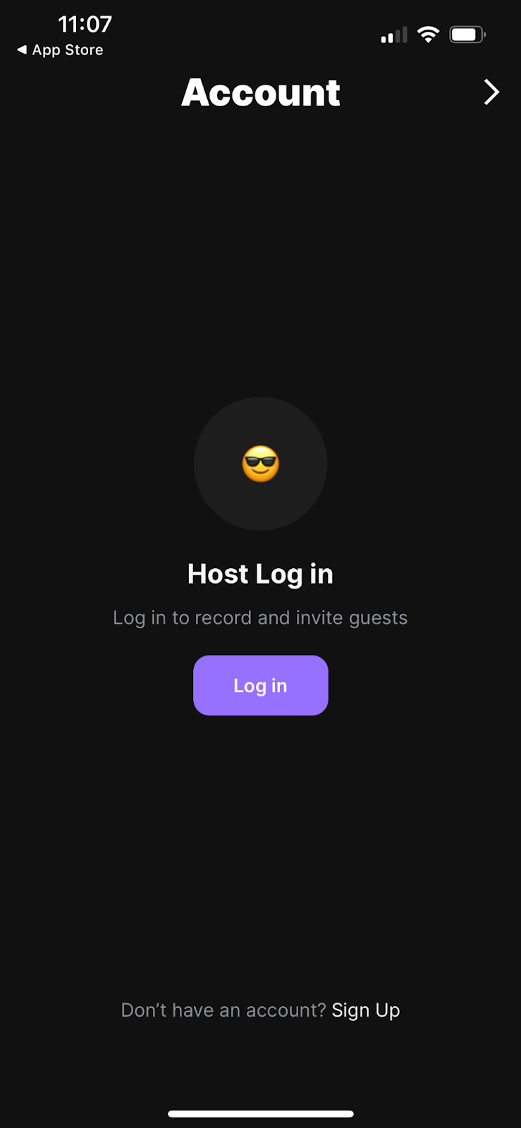 Loging into the Riverside mobile app to record a podcast on your phone 