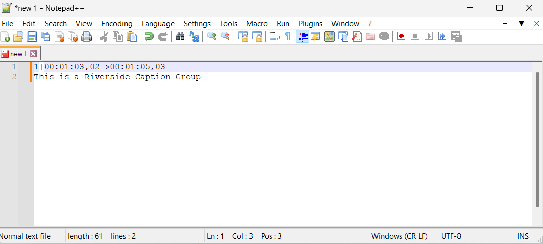 Creating an SRT file on Windows