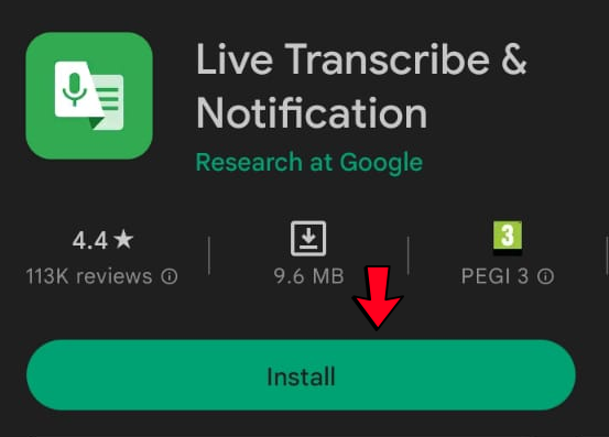 Installing Google Live Transcribe to transcribe a YouTube video